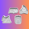Camping Cookie Cutters Set + Stamps for Baking, Crafts, Play dough 0320