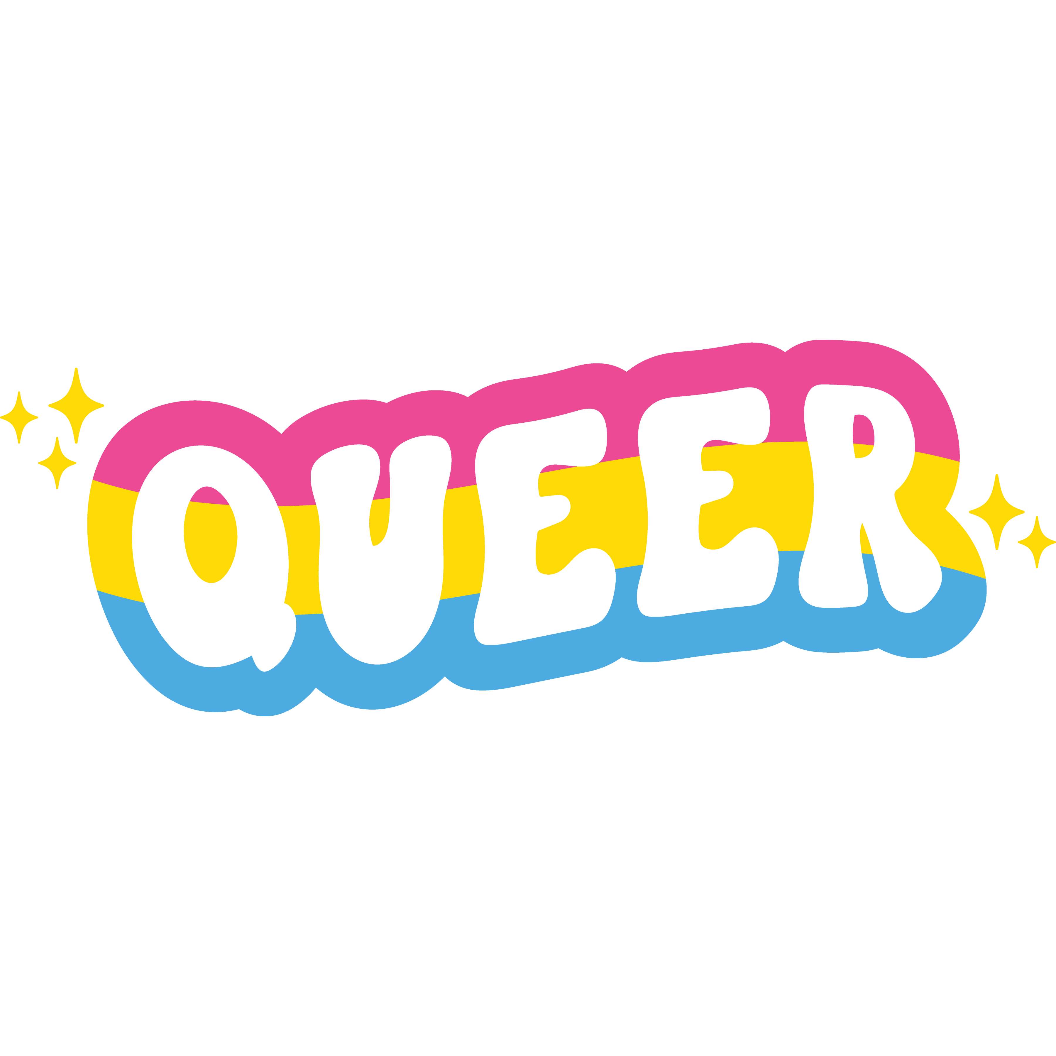 Queer x Pansexual Bubble-free stickers