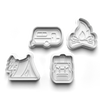 Camping Cookie Cutters Set + Stamps for Baking, Crafts, Play dough 0320