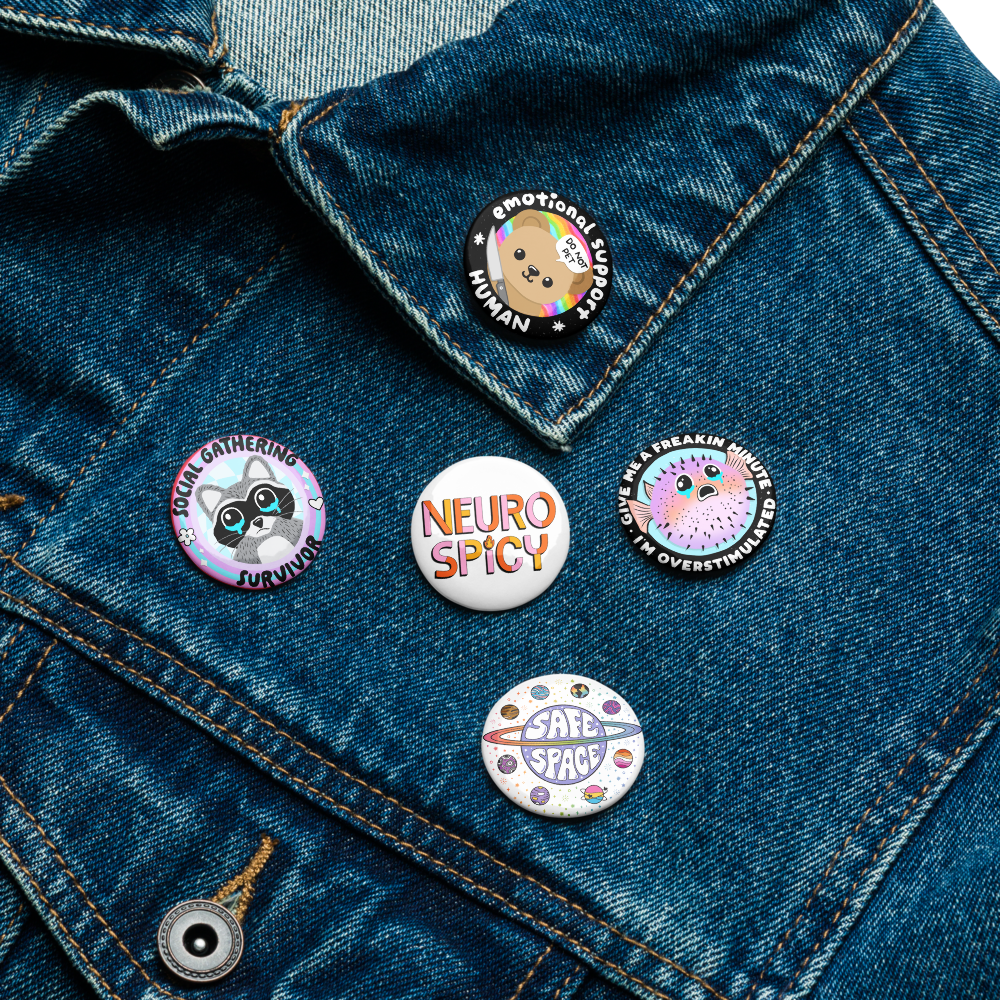 Mental Health Advocates Set of 5 pinback buttons