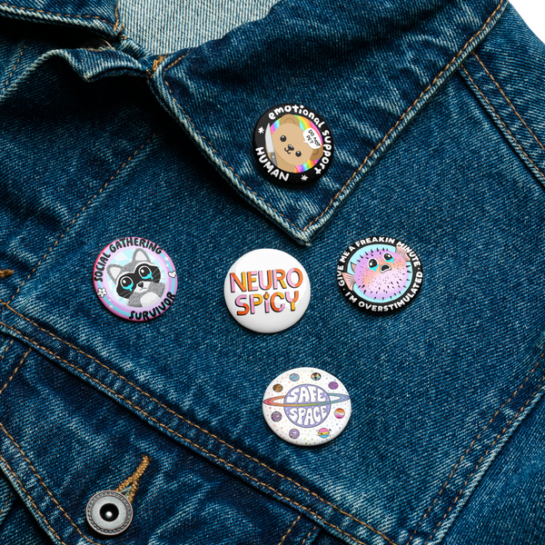 Mental Health Advocates Set of 5 pinback buttons