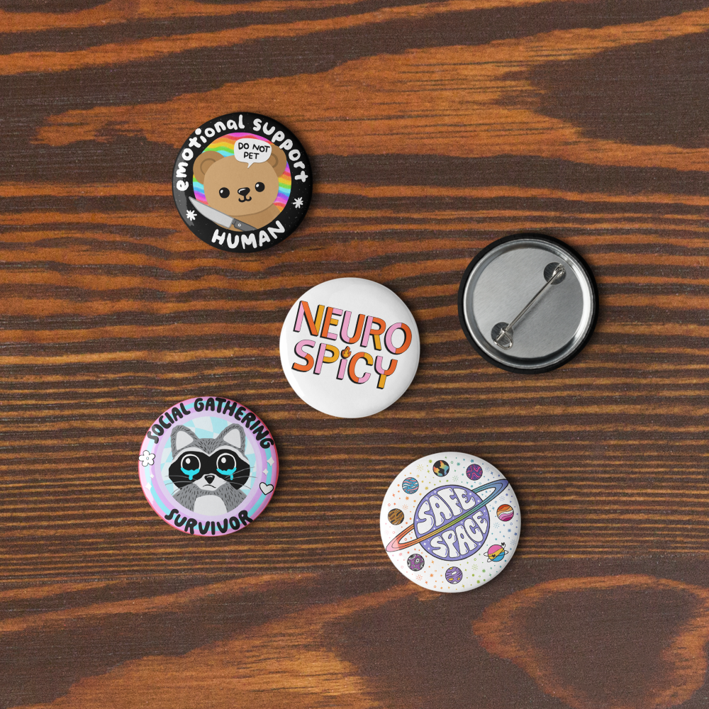 Mental Health Advocates Set of 5 pinback buttons