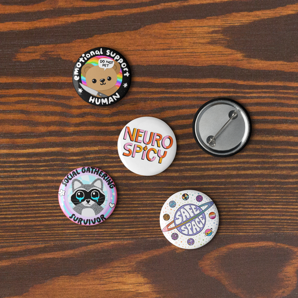 Mental Health Advocates Set of 5 pinback buttons