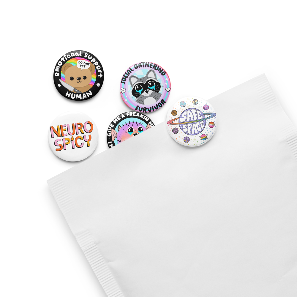 Mental Health Advocates Set of 5 pinback buttons