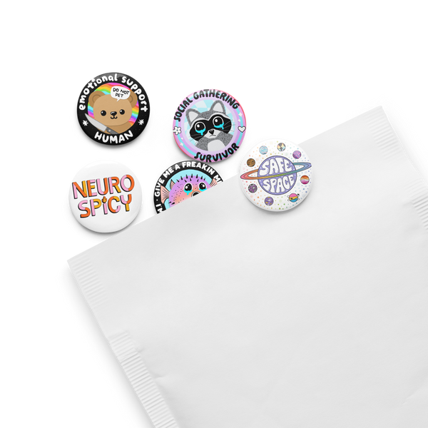 Mental Health Advocates Set of 5 pinback buttons