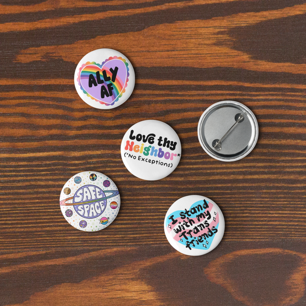 Ally Pack Set of 5 pinback buttons