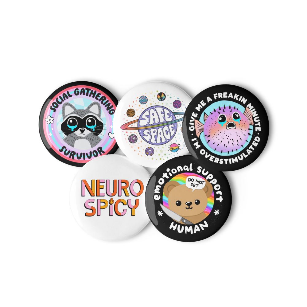 Mental Health Advocates Set of 5 pinback buttons