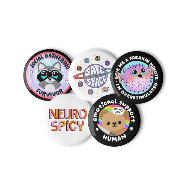 Mental Health Advocates Set of 5 pinback buttons