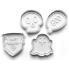 Halloween Ghosts Cookie Cutters Set + Stamps for Baking, Cookies, Crafts 0063