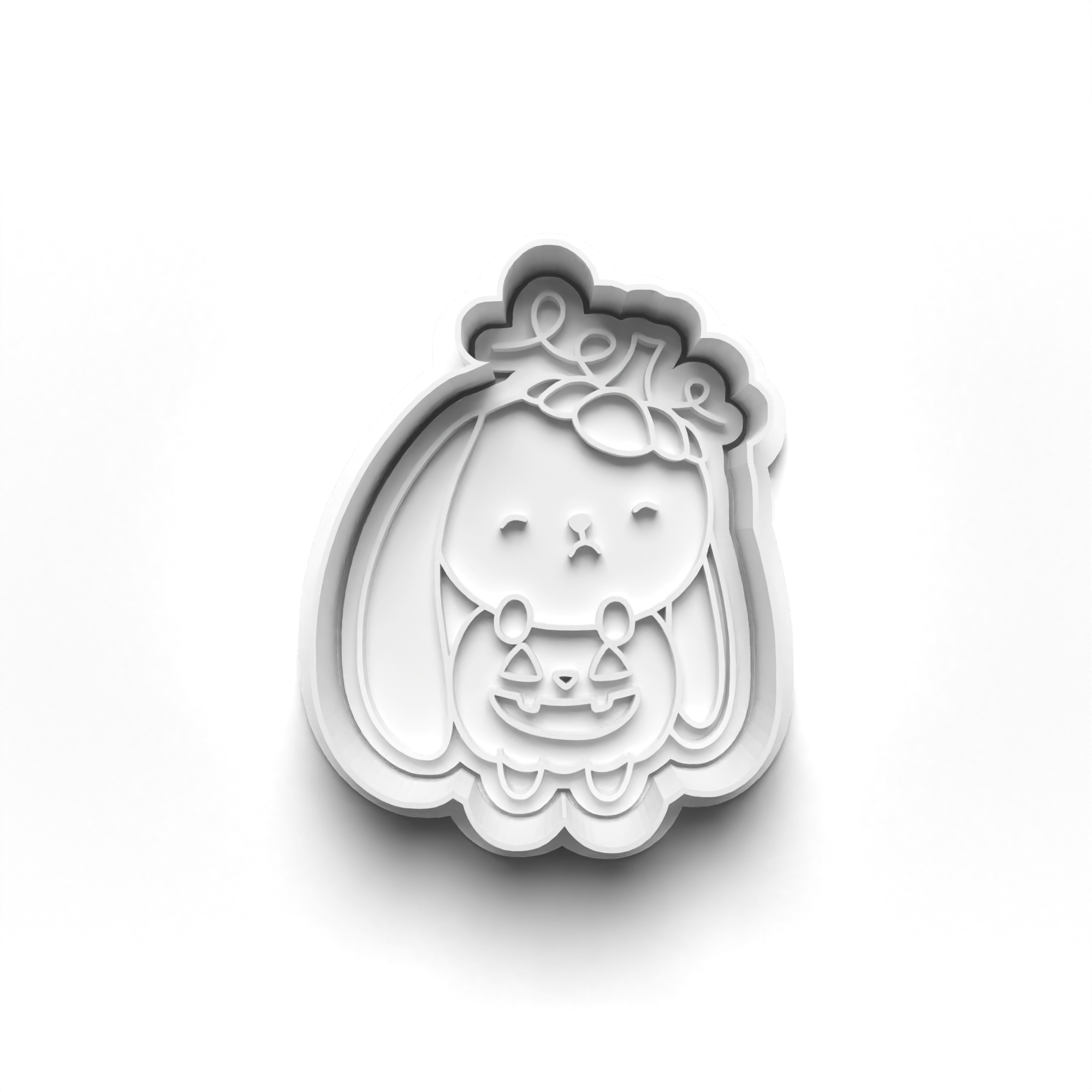 Halloween Bunny Cookie Cutters Set + Stamps for Baking, Cookies, Crafts 0064