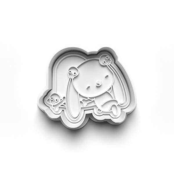 Halloween Bunny Cookie Cutters Set + Stamps for Baking, Cookies, Crafts 0064