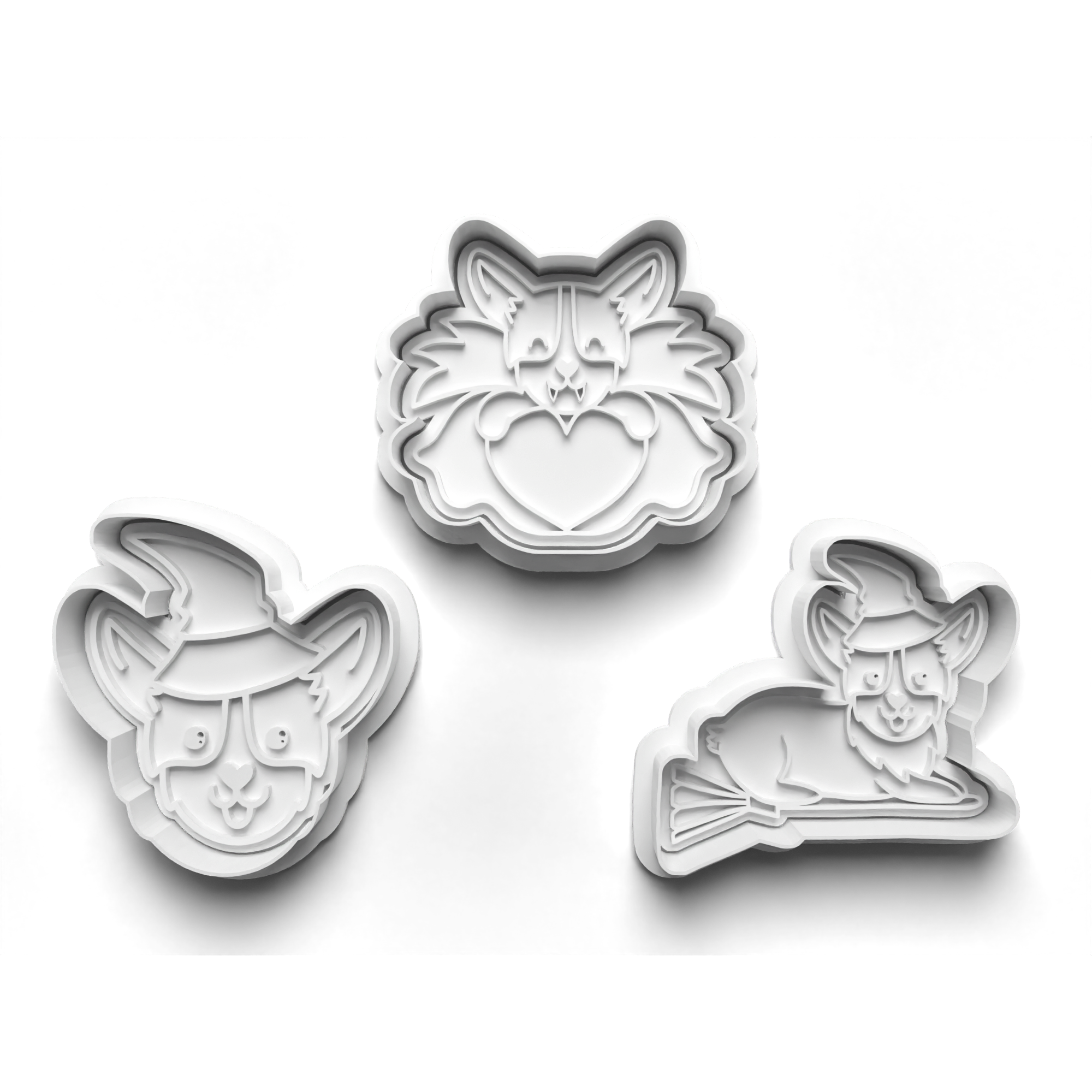 Halloween Corgi Cookie Cutters Set + Stamps for Baking, Cookies, Crafts 0065