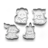 Halloween Animal Ghosts Cookie Cutters Set + Stamps for Baking, Cookies, Crafts 0067