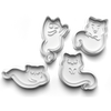 Halloween Ghost Cats Cookie Cutters Set + Stamps for Baking, Cookies, Crafts 0068