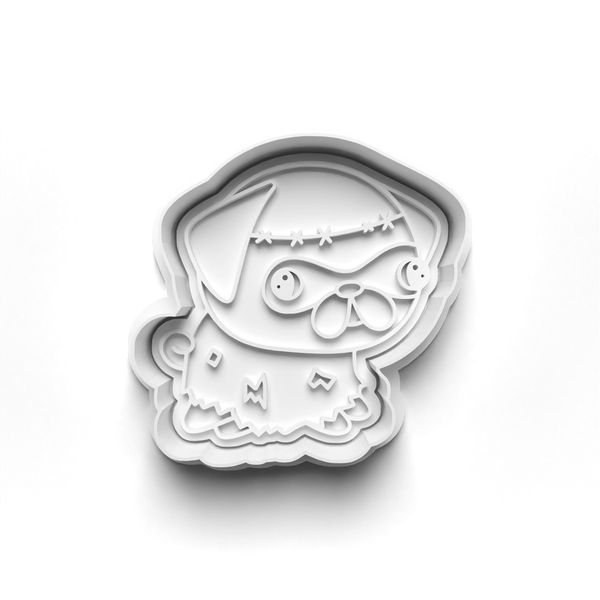 Halloween Pug Cookie Cutters Set + Stamps for Baking, Cookies, Crafts 0072