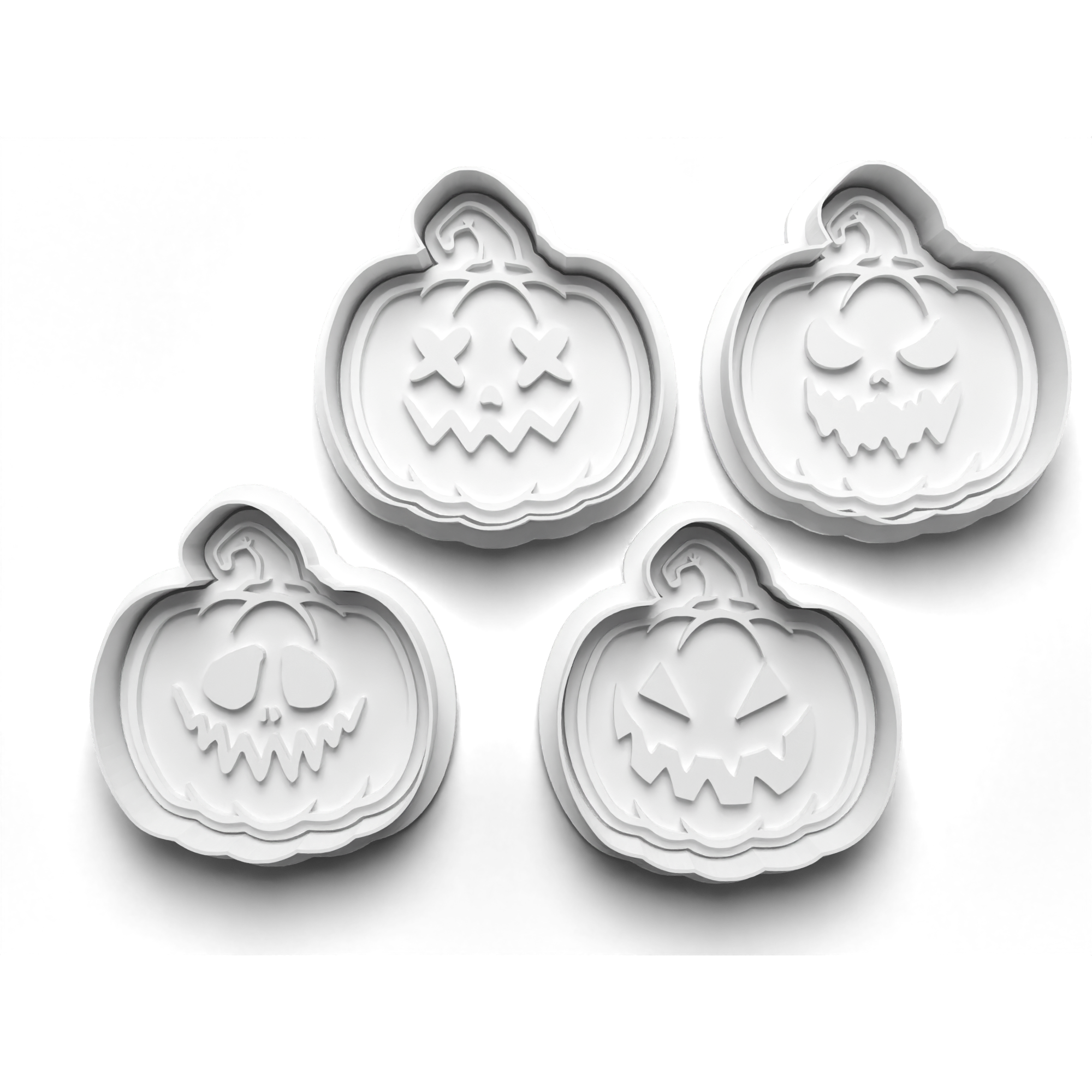 Halloween Pumpkin Cookie Cutters Set + Stamps for Baking, Cookies, Crafts 0073