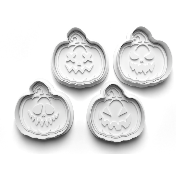 Halloween Pumpkin Cookie Cutters Set + Stamps for Baking, Cookies, Crafts 0073