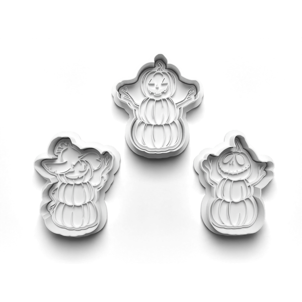 Halloween Tall Pumpkins Cookie Cutters Set + Stamps for Baking, Cookies, Crafts 0074