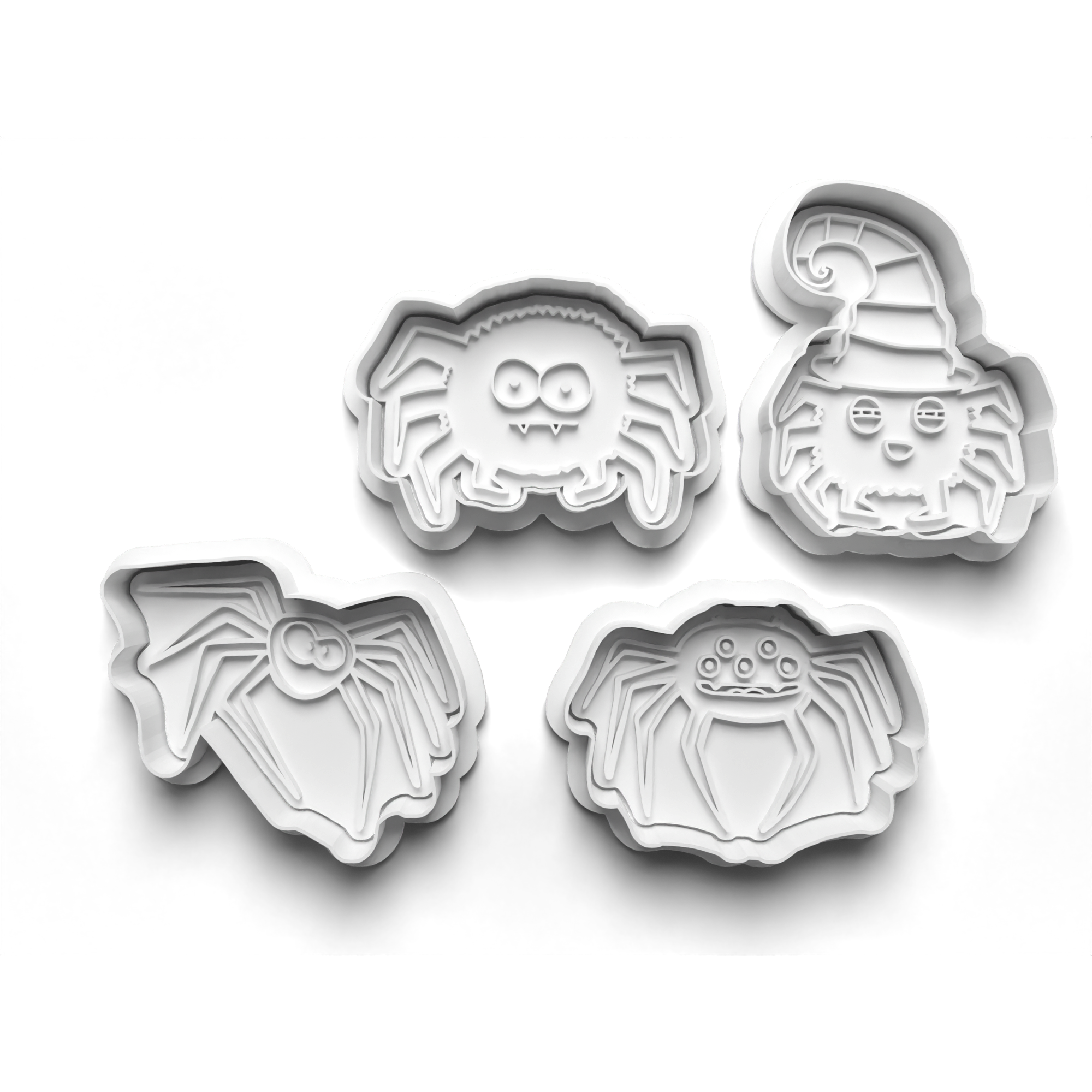 Halloween Spiders Cookie Cutters Set + Stamps for Baking, Cookies, Crafts 0075