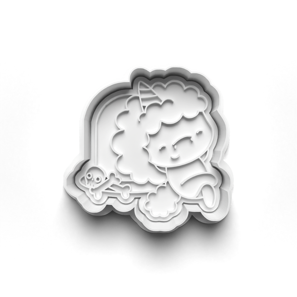 Halloween Unicorns Cookie Cutters Set + Stamps for Baking, Cookies, Crafts 0077