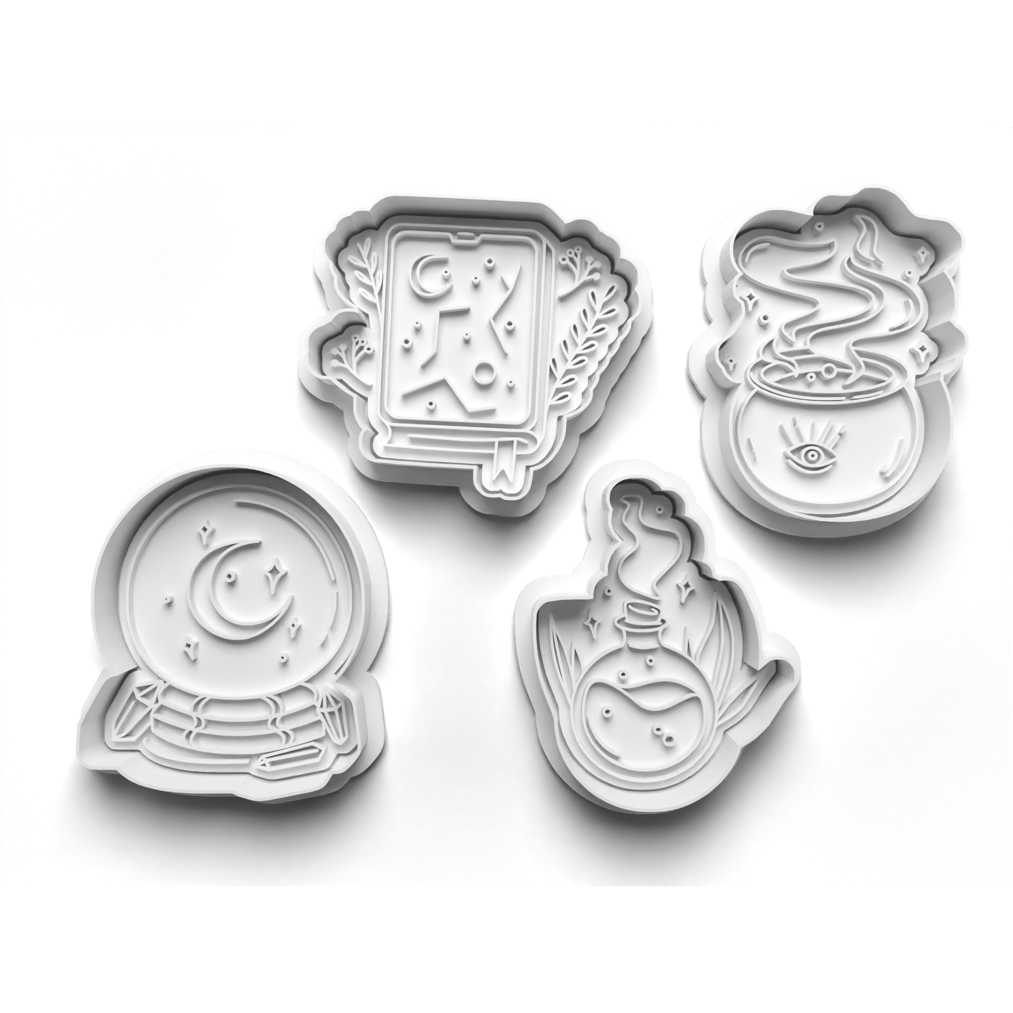 Witchy Vibes Cookie Cutters Set + Stamps for Baking, Cookies, Crafts 0079