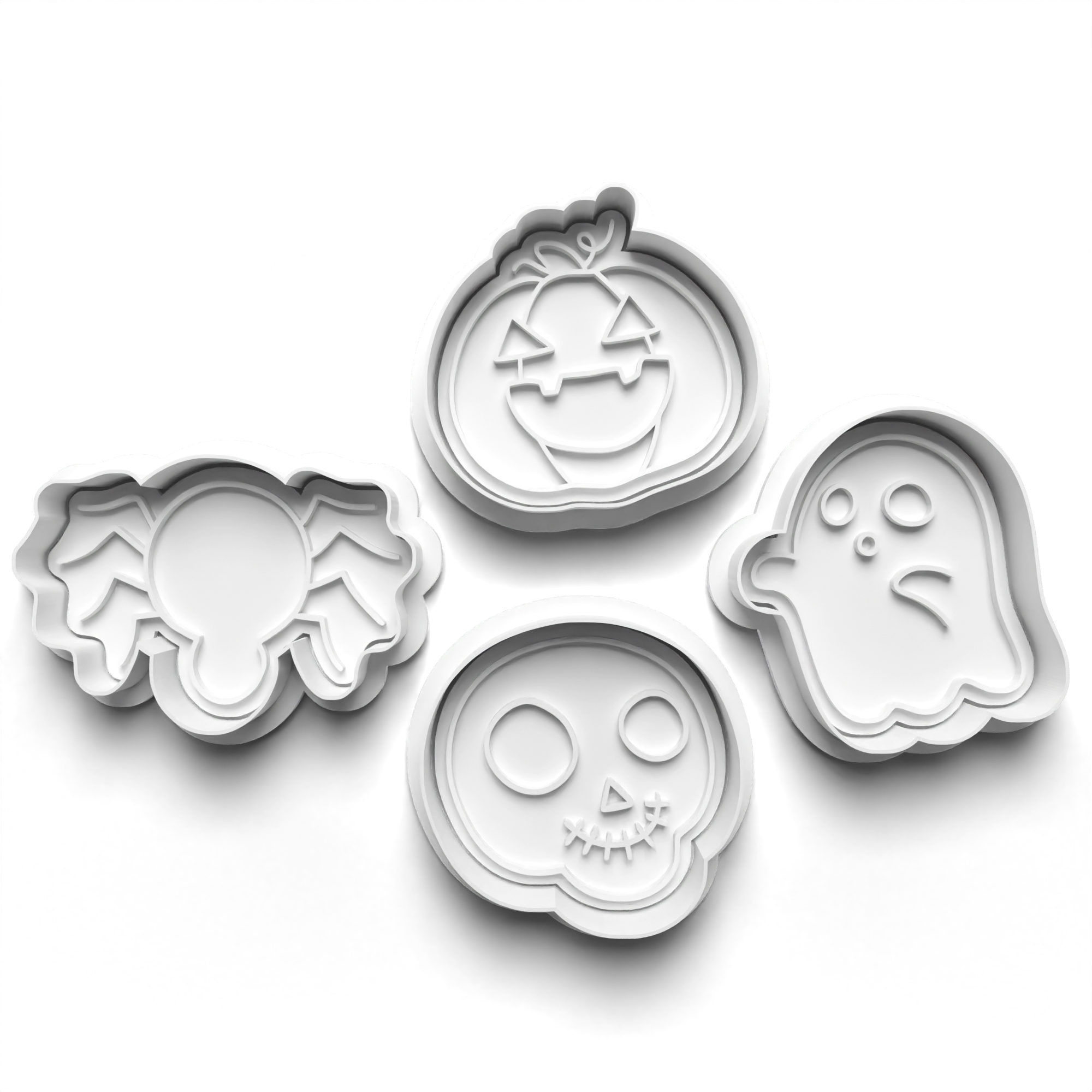 Halloween Set Cookie Cutters Set + Stamps for Baking, Cookies, Crafts 0439