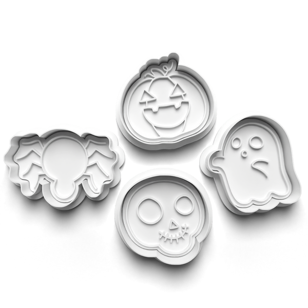 Halloween Set Cookie Cutters Set + Stamps for Baking, Cookies, Crafts 0439
