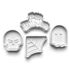 Happy Halloween Cookie Cutters Set + Stamps for Baking, Cookies, Crafts 0445