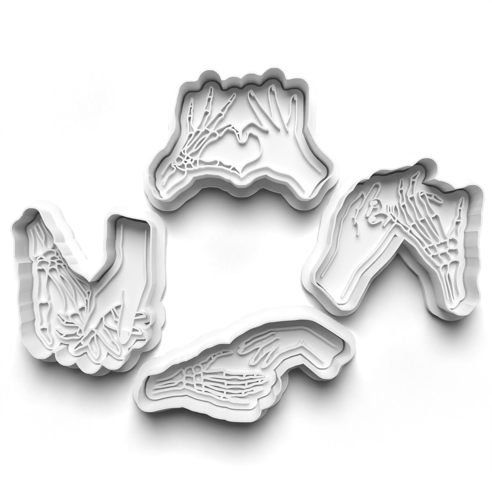 Halloween Hands Cookie Cutters Set + Stamps for Baking, Cookies, Crafts 0446