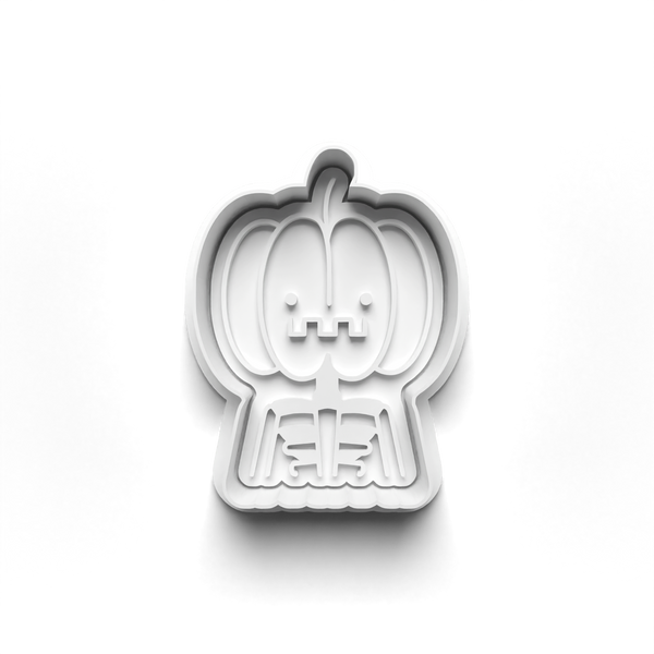 Halloween Pumpkin Heads Cookie Cutters Set + Stamps for Baking, Cookies, Crafts 0450