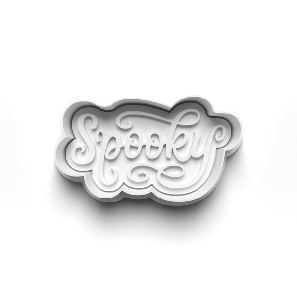 Halloween Writing Cookie Cutters Set + Stamps for Baking, Cookies, Crafts 0452