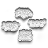 Halloween Writing Cookie Cutters Set + Stamps for Baking, Cookies, Crafts 0452
