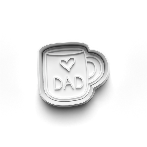 Father's Day Theme 4 Piece Cookie Cutters Set + Stamps for Baking, Crafts, Play 0795