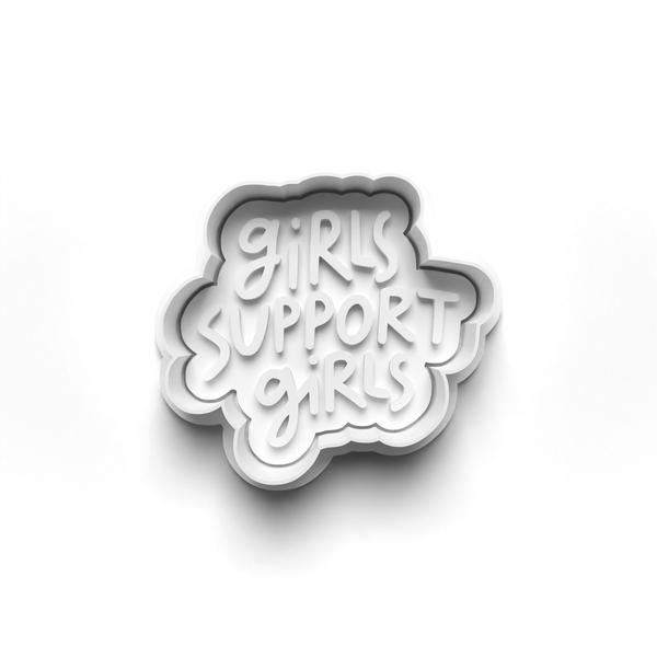 Girl Power Theme 4 Piece Cookie Cutters Set + Stamps for Baking, Crafts, Play 0797