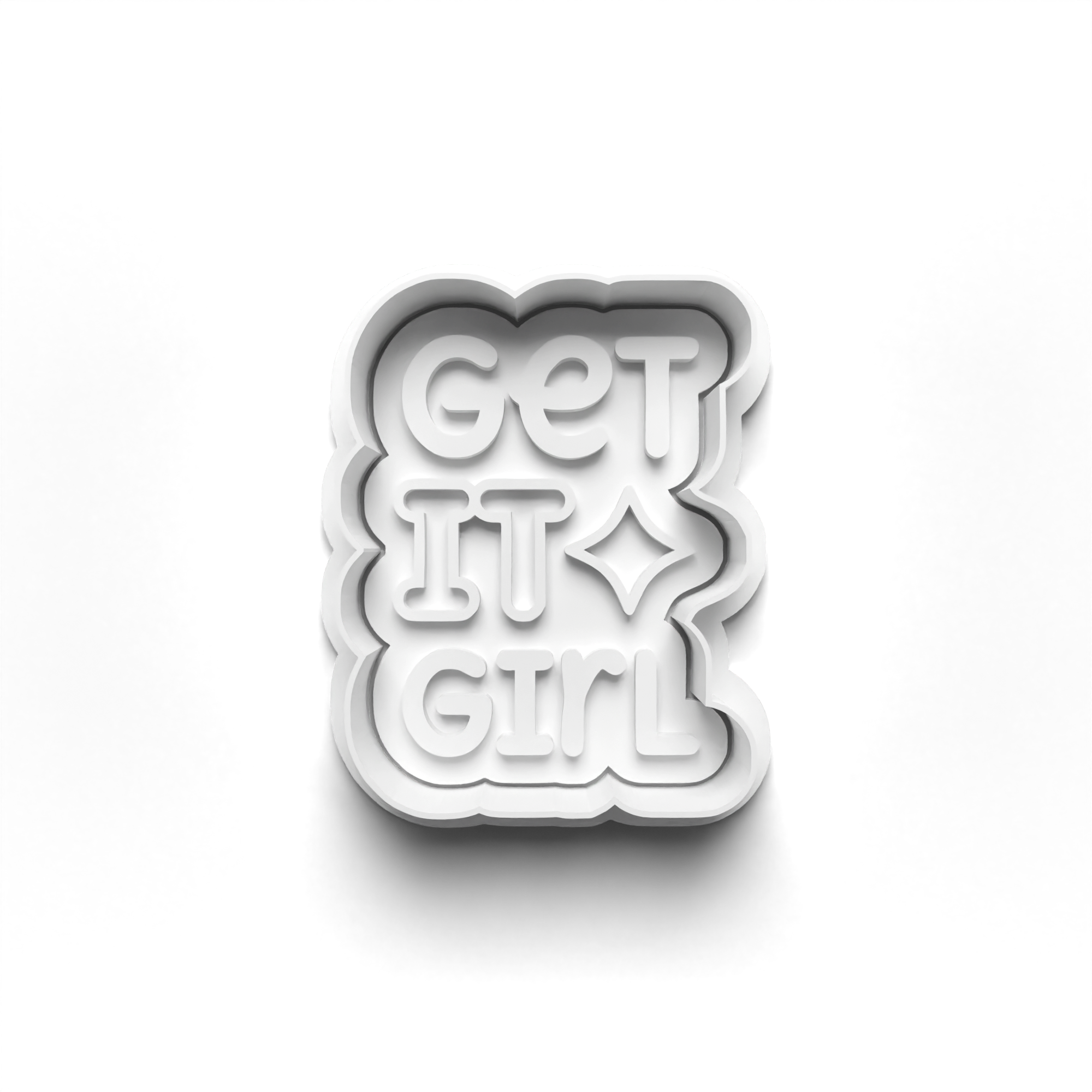 Girl Power Theme 4 Piece Cookie Cutters Set + Stamps for Baking, Crafts, Play 0797