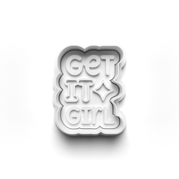 Girl Power Theme 4 Piece Cookie Cutters Set + Stamps for Baking, Crafts, Play 0797