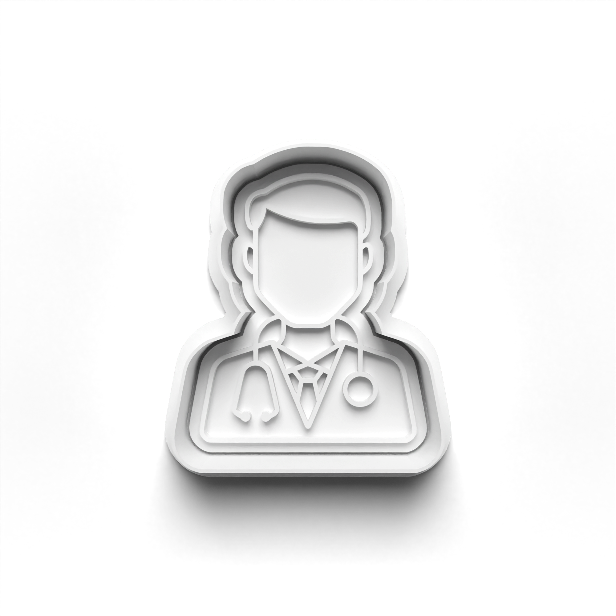 Doctor and Nurse Theme 4 Piece Cookie Cutters Set + Stamps for Baking, Crafts, Play 0798