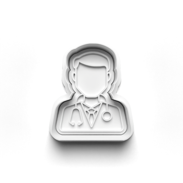 Doctor and Nurse Theme 4 Piece Cookie Cutters Set + Stamps for Baking, Crafts, Play 0798