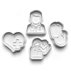 Doctor and Nurse Theme 4 Piece Cookie Cutters Set + Stamps for Baking, Crafts, Play 0798