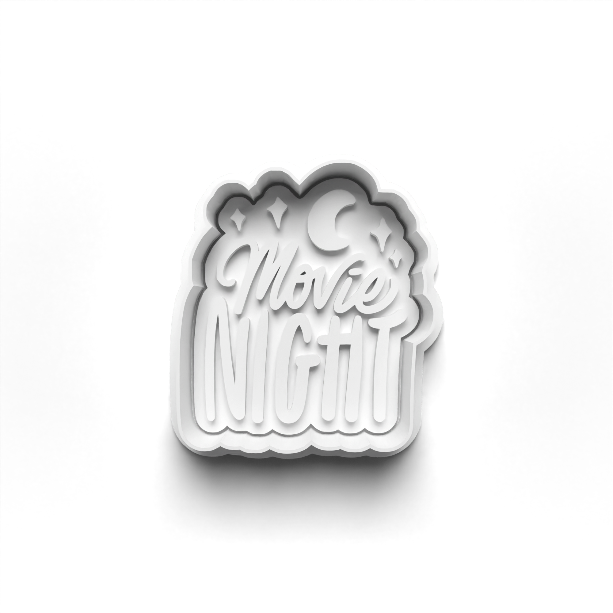 Movie Night Theme 4 Piece Cookie Cutters Set + Stamps for Baking, Crafts, Play 0800