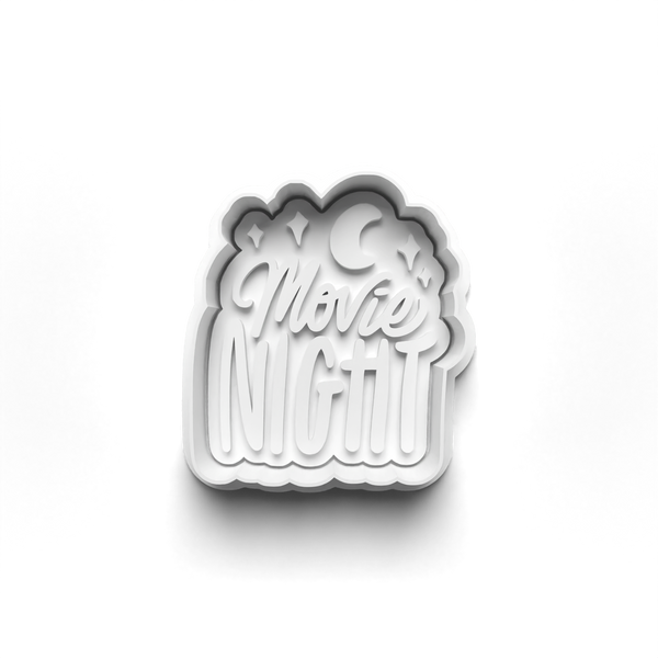 Movie Night Theme 4 Piece Cookie Cutters Set + Stamps for Baking, Crafts, Play 0800