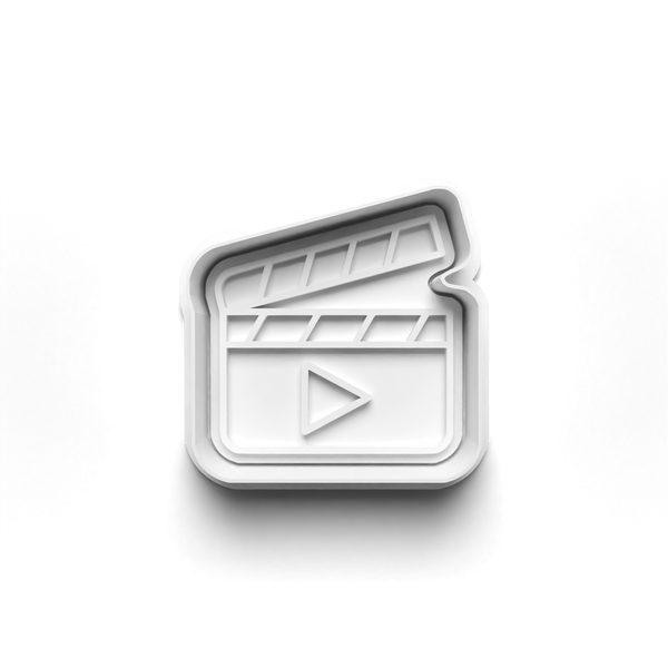 Movie Night Theme 4 Piece Cookie Cutters Set + Stamps for Baking, Crafts, Play 0800