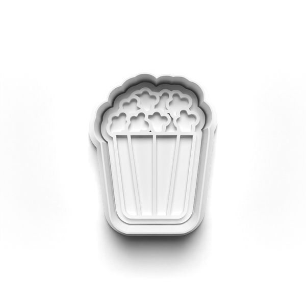 Movie Night Theme 4 Piece Cookie Cutters Set + Stamps for Baking, Crafts, Play 0800