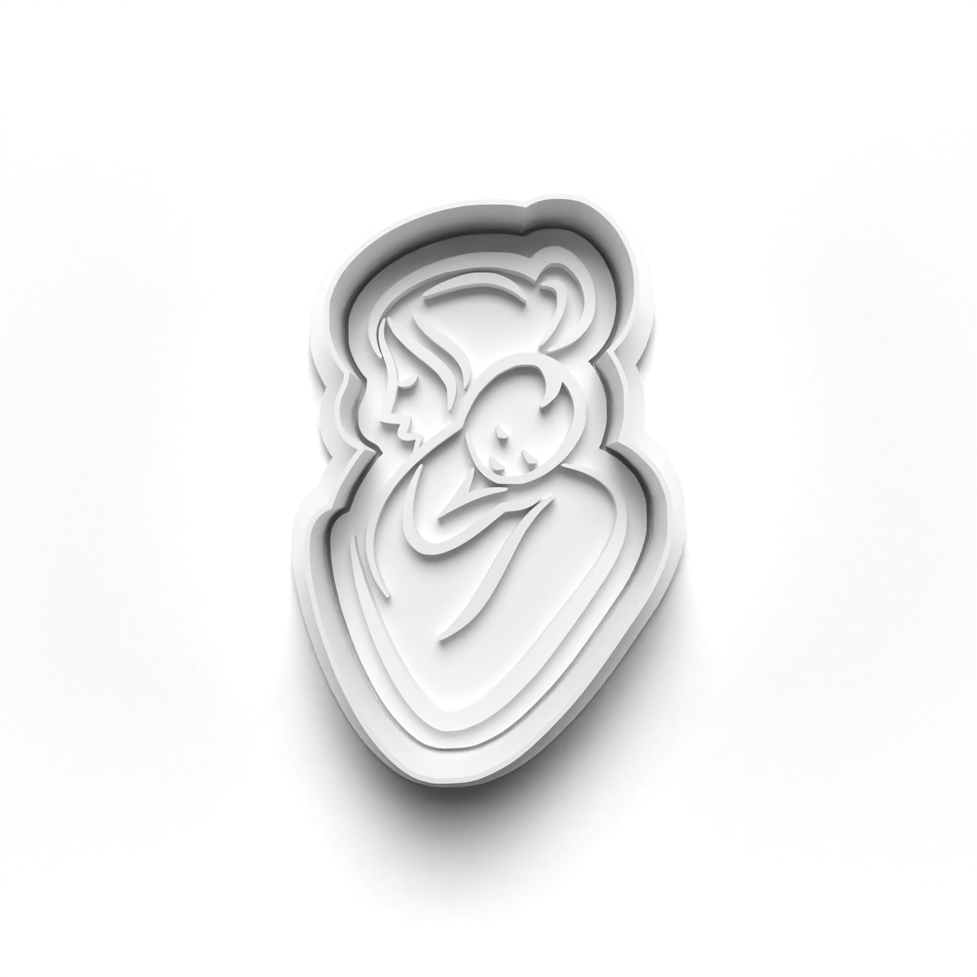 Mother and Baby Theme 4 Piece Cookie Cutters Set + Stamps for Baking, Crafts, Play 0801