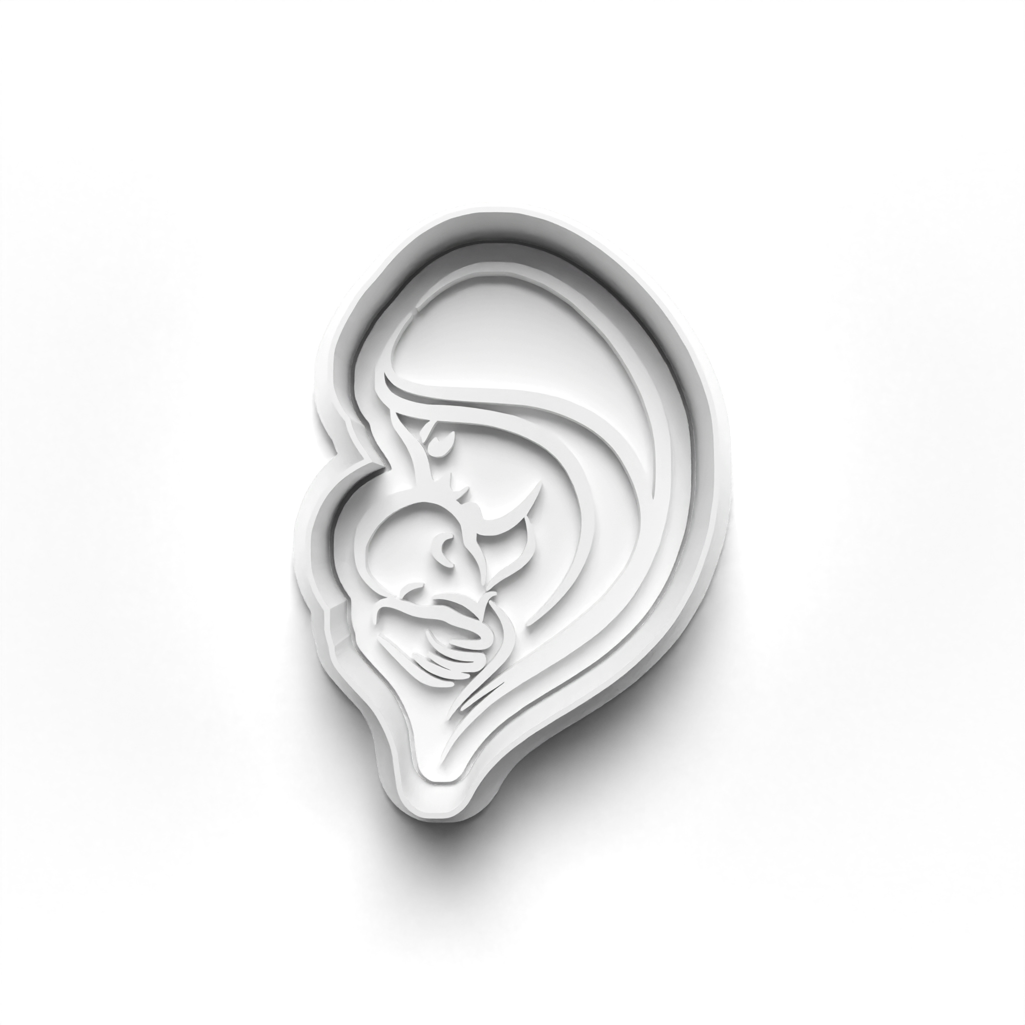 Mother and Baby Theme 4 Piece Cookie Cutters Set + Stamps for Baking, Crafts, Play 0801