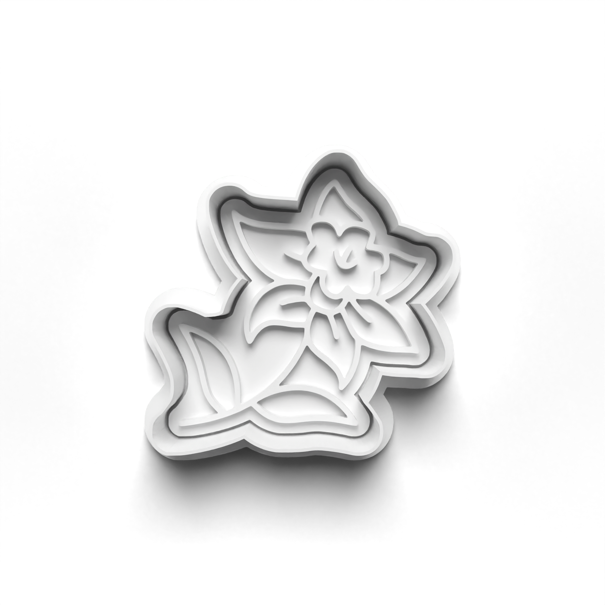 Daffodil Tulip Lilly Iris Flowers Theme 4 Piece Cookie Cutters Set + Stamps for Baking, Crafts, Play 0802