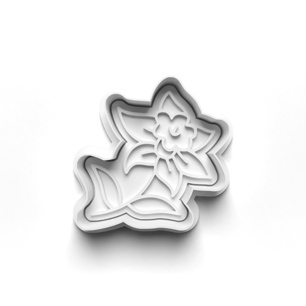 Daffodil Tulip Lilly Iris Flowers Theme 4 Piece Cookie Cutters Set + Stamps for Baking, Crafts, Play 0802