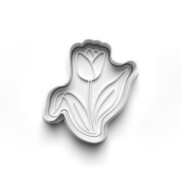 Daffodil Tulip Lilly Iris Flowers Theme 4 Piece Cookie Cutters Set + Stamps for Baking, Crafts, Play 0802