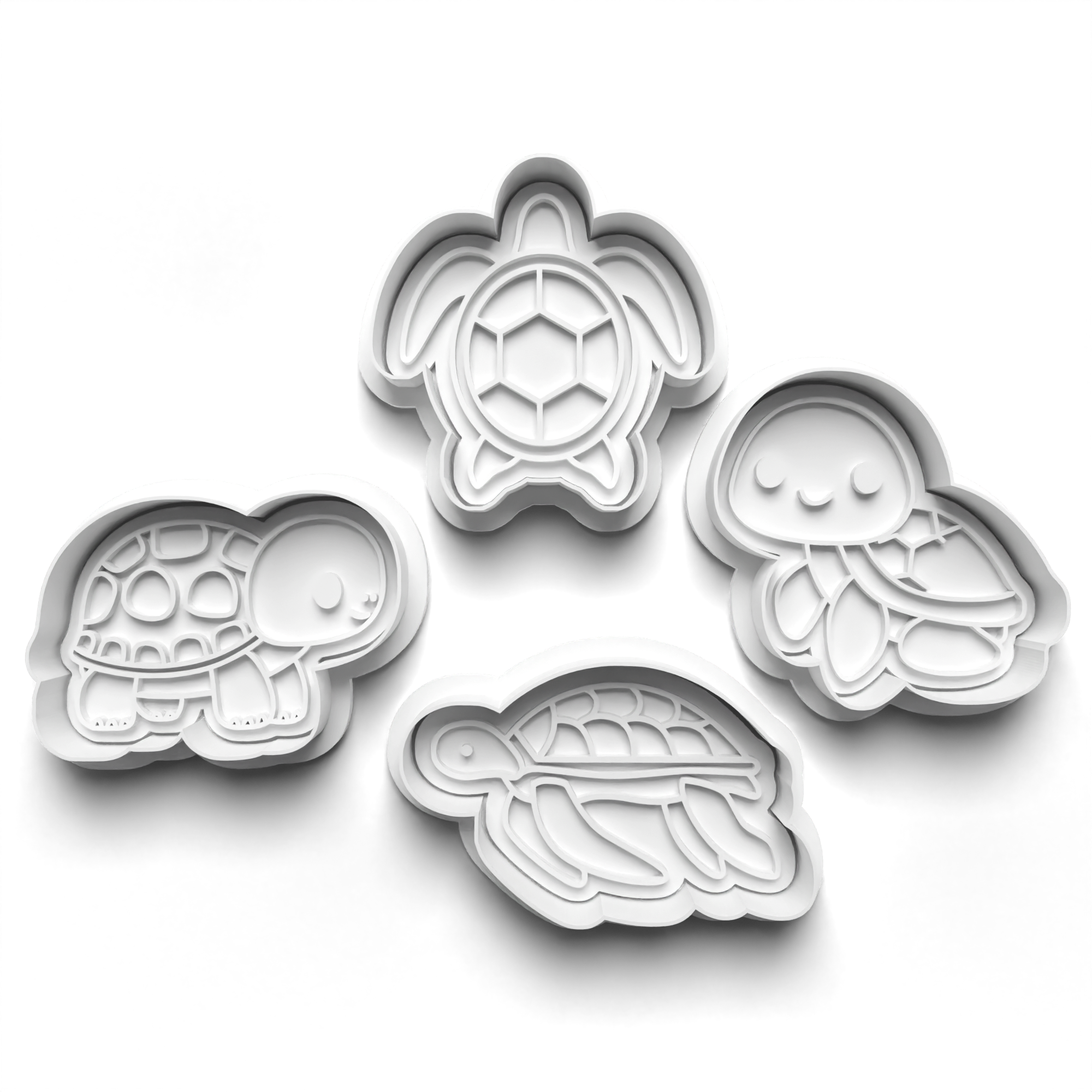 Turtles Theme Cookie Cutters Set + Stamps for Baking, Crafts, Play dough 0818