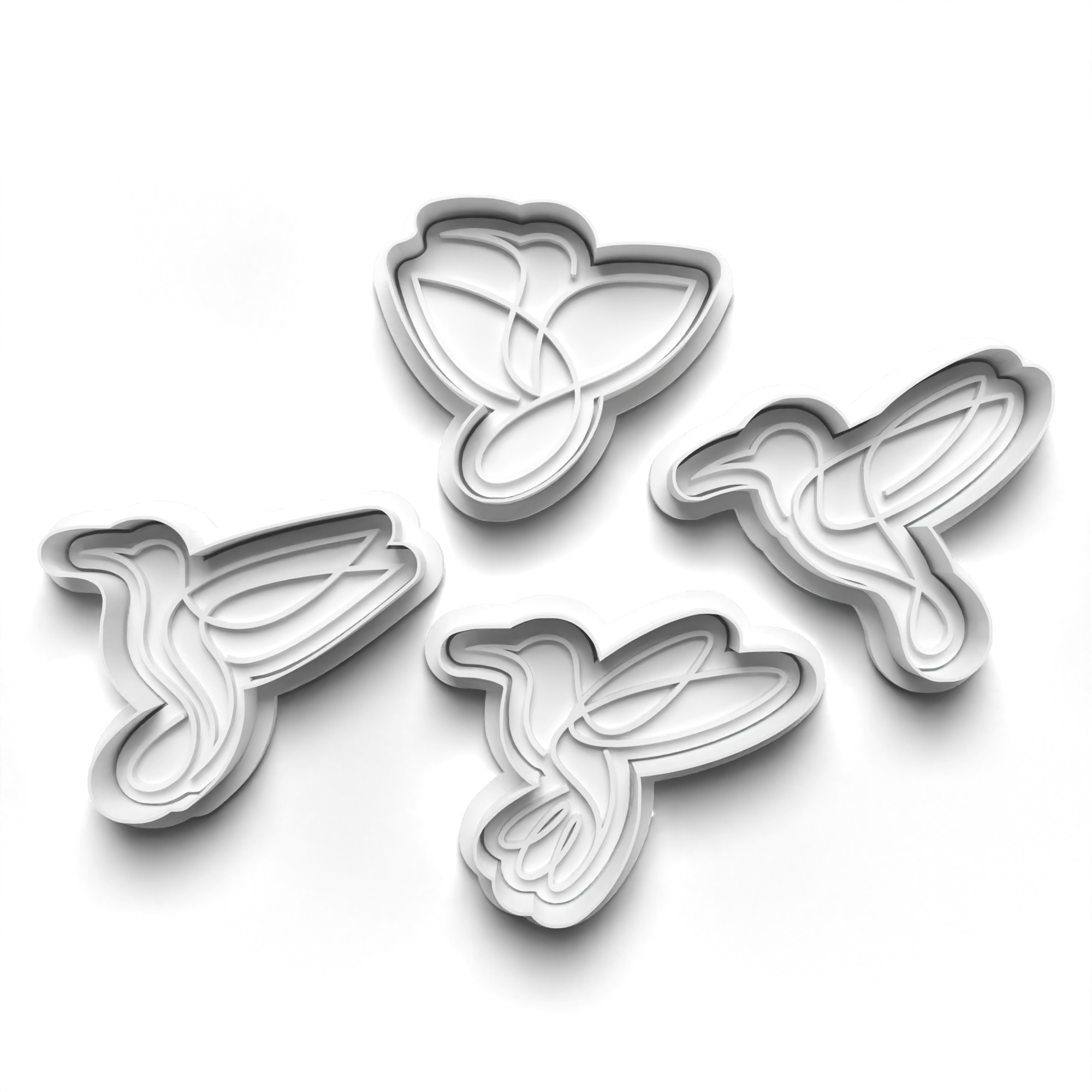 Hummingbird Theme Cookie Cutters Set + Stamps for Baking, Crafts, Play dough 0819